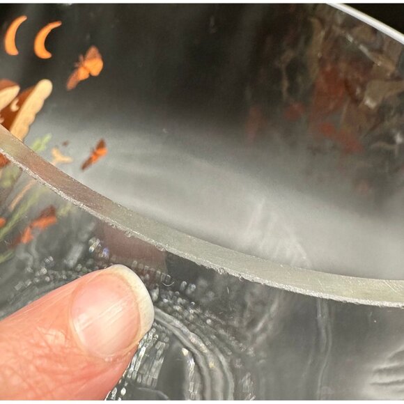 Vintage Woodland Creature Mushroom Moth Glass Container Jar Rhinestone Botanical - Picture 6 of 10